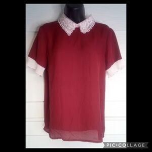 SHIEN Burgundy blouse
